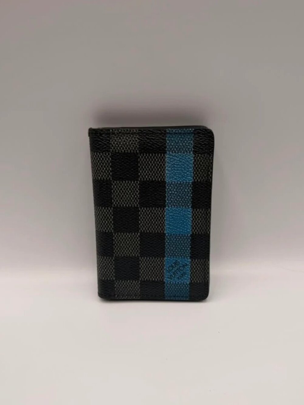 Louis Vuitton Pocket Organizer Damier Graphite Blue Stripe Card Holder